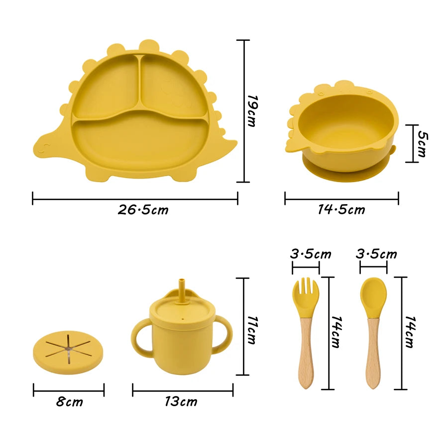 Silicone Weaning Dinosaur Tableware Set