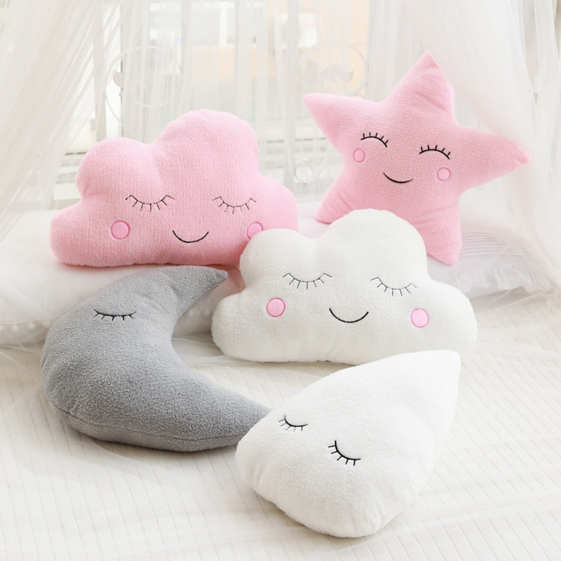 Stuffed Cloud Moon and Star Plush Pillow